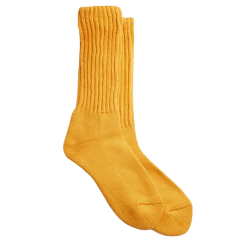 ROTOTO Loose Pile Crew Socks Yellow